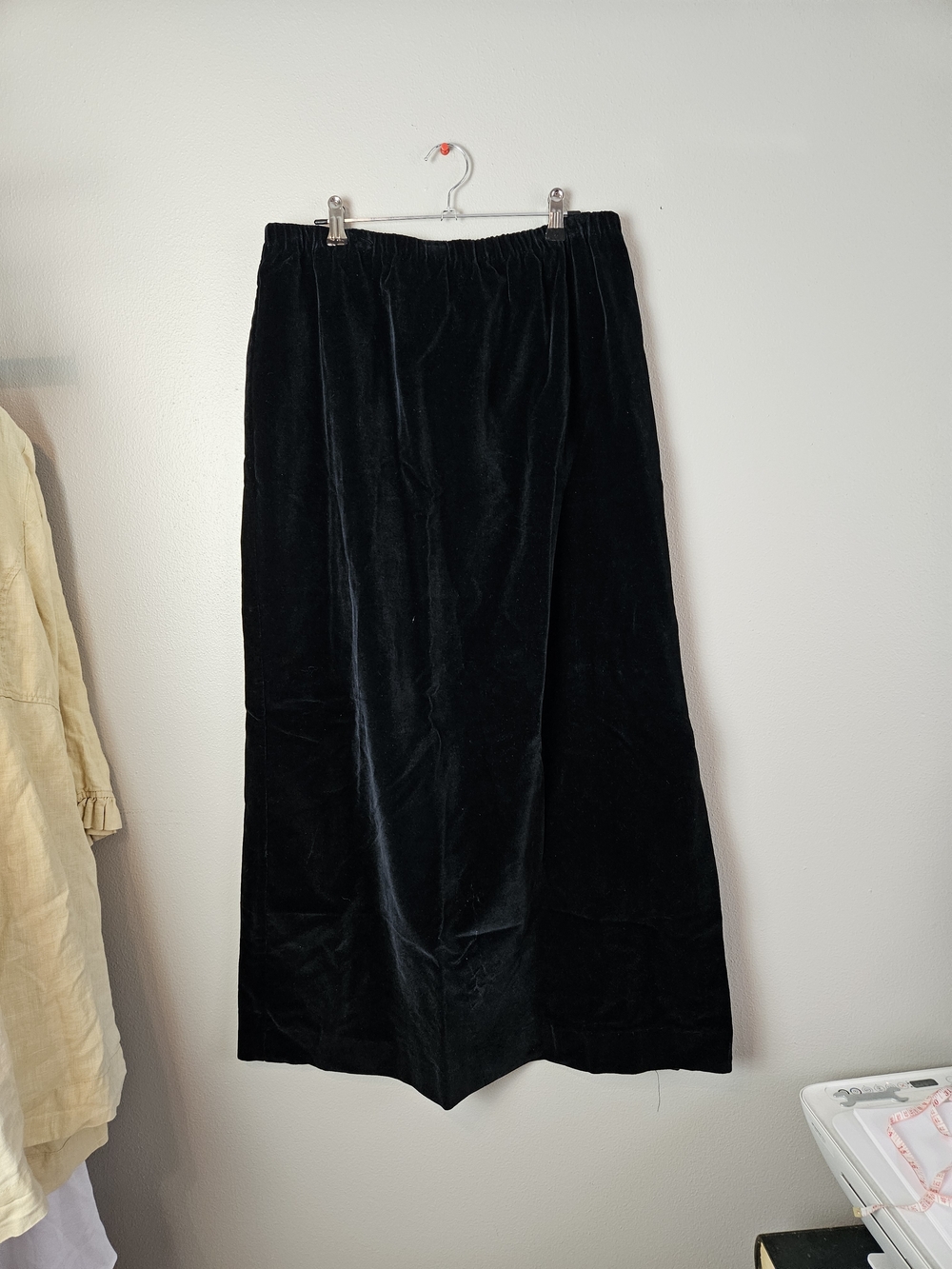Black Velvet Maxi Skirt - Women's